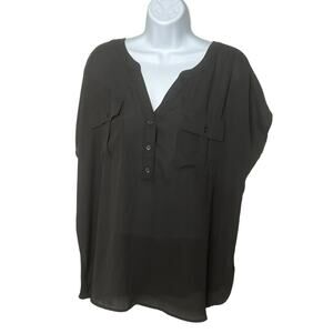 Bundle 2 Women's Black Short Sleeve Casual Shirts‎ 2XL